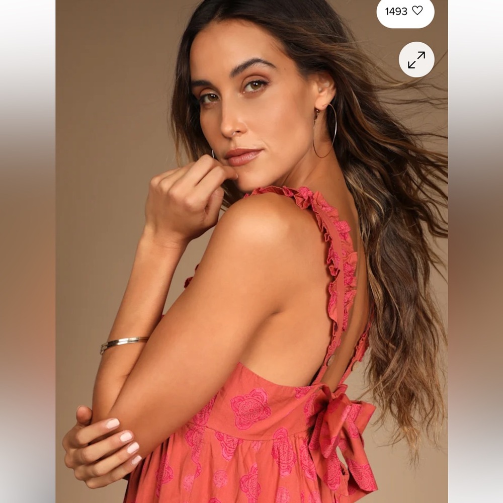 Free People Katya Printed One Piece Jumpsuit Dress Cotton Wide-leg large - Picture 9 of 10